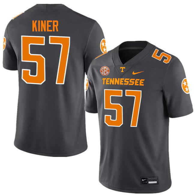 Steve Kiner Tennessee Jersey,Tennessee Volunteers #57 Steve Kiner College Jersey,Uniforms-Smoke Grey